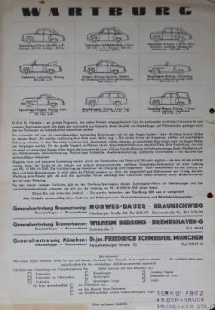 Wartburg Sedan de Luxe Modelprogram 1959 Carbrochure (0364)