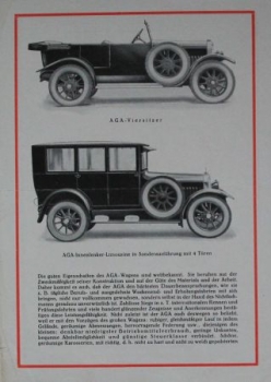 AGA Automobiles Modelprogram 1925 Carbrochure (0370)