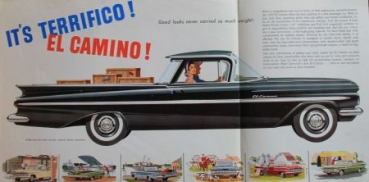 Chevrolet El Camino Modellprogramm 1958 Automobilprospekt (3585)