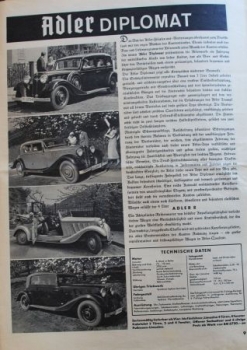 Adler "Kundendienst in Wort und Bild" 1934 Carbrochure (7670)