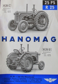Hanomag R 25-C Diesel 25 PS 1951 Traktorprospekt (0610)