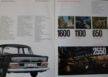 Mercedes-Benz Taxi 200 D Modelprogram 1966 "Sicher, wirtschaftlich, zuverlaessig" Carbrochure (0612)