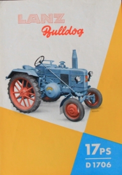 Lanz Bulldog 1949 Modellprogramm 17 PS D 1706 Traktorprospekt (0656)
