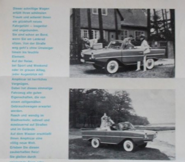 Amphicar Modelprogram 1963 "Ein Traum wird wahr..." Carbrochure (1596)