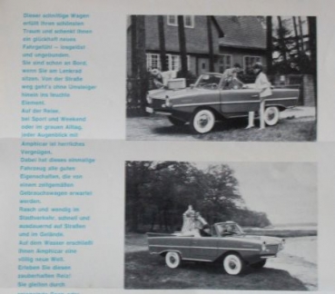 Amphicar Modellprogramm 1963 "Ein Traum wird wahr..." Automobilprospekt (1596)