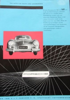 Porsche Typ 356 Modellprogramm 1955 Automobilprospekt (0718)