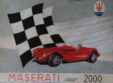 Maserati Sport 2000 Modellprogramm 1954 Automobilprospekt (0720)