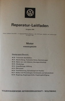 Volkswagen "Motor wassergekuehlt" 1969 Repairmanual (0789)
