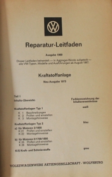 Volkswagen "Kraftstoffanlage" 1973 Repairmanual (0794)