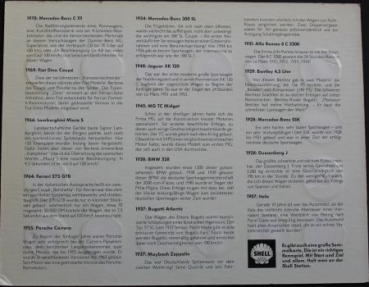 Shell Münzen 1969 "Weltberühmte Sportwagen" Werbe-Set mit Automobilmotiven (9230)