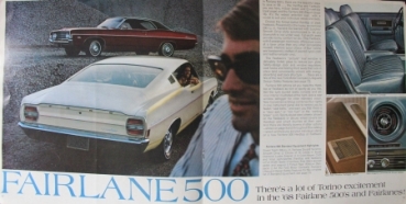 Ford Torino Fairlane Modellprogramm 1968 "Ford newest bright idea" Automobilprospekt (1202)