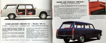 Peugeot 404 Familiale Station Wagon Modelprogram 1963 Carbrochure (4806)