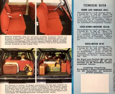 Peugeot 404 Familiale Station Wagon Modelprogram 1963 Carbrochure (4806)