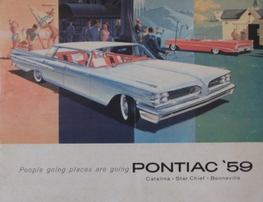 Pontiac Modelprogram 1959 "People going place are going" Carbrochure (1358)