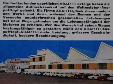 Abarth Modellprogramm 1960 "Diese Wagen siegen in der ganzen Welt" Automobilprospekt (1600)