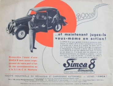 Simca 1100  Modelprogram 1938 "Plus de moins de 9" Carbrochure (4259)