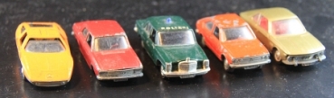 Schuco Lot 1972 five Cars Mercedes, Audi, VW, BMW DieCast Models (1762)