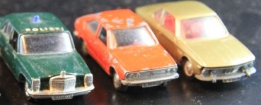Schuco Lot 1972 five Cars Mercedes, Audi, VW, BMW DieCast Models (1762)