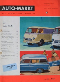 "Auto-Markt" Automobil-Zeitschrift 1959 Borgward-Motiv (4435)