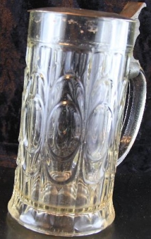 Hansa Lloyd Bierseidel 1914 Glas mit Logo im Zinndeckel (2050)