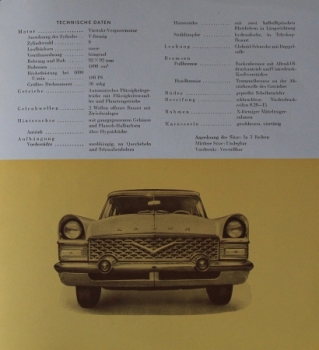 GAZ 13 Tschaika Modelprogram 1958 Carbrochure (2120)