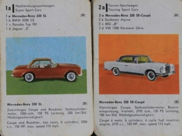 Altenburg  Spielkarten "Auto-Quartett" 1963 Cardgame (2158)