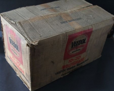 Veedol Oeldosen Motoroel 1960 Mulitgrade 5 Liter Originalkarton mit 5 Dosen (4756)