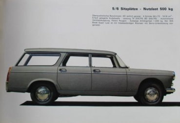 Peugeot 404 Familiale Break Modelprogram 1967 Carbrochure (4797)