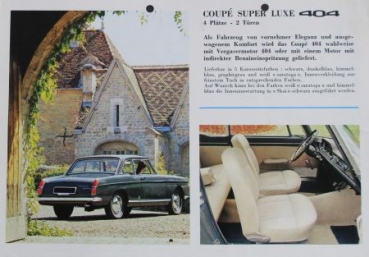 Peugeot 404 Convertible Modelprogram 1965 Carbrochure (4795)