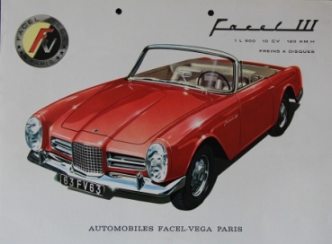 Facel Vega III 10 CV 1963 Automobilprospekt (2298)