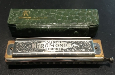Hohner Mouth harmonica Super Chromonica 1938 in leatherbag (5441)