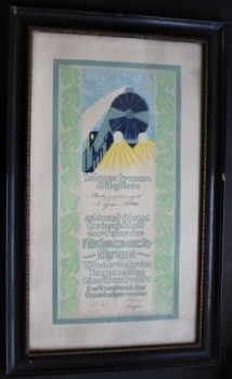 Railroad Anniversary-Certificate 1937 framed (5284)