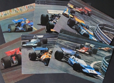 Motorracing 1970 six Motorracer Hruby Postcards (2375)