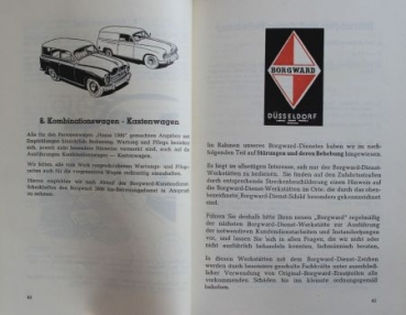 Borgward Hansa 1500 Bordmappe mit Betriebsanleitung und Händelerdienst 1951 (5470)