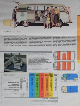 Volkswagen T1 Transporter 1958 Modelprogram "Die VW-Transporter" Carbrochure (6004)