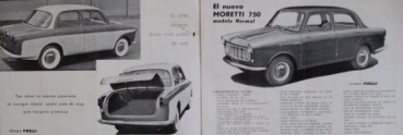 Moretti 750 Modelprogram 1958 Carbrochure (6035)