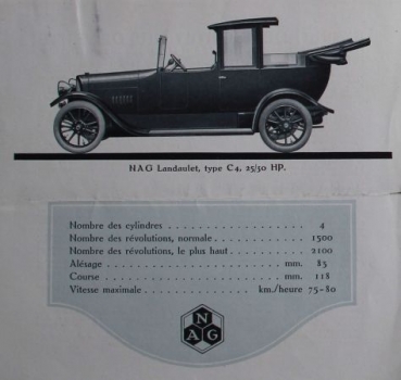 NAG 25/30 HP Modelprogram 1922 Carbrochure (6089)