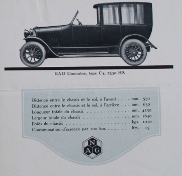NAG 25/30 HP Modelprogram 1922 Carbrochure (6089)