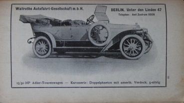 Wallroth "Im Auto durch Berlin" Traveljournal Berlin 1912 (2846)
