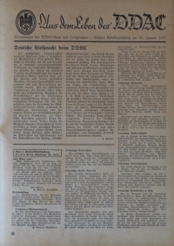 DDAC "Aus dem Leben des DDAC" Mitteilungsblatt der DDAC-Gaue 1937 (2892)