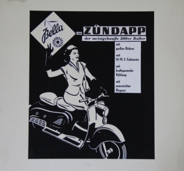 Zuendapp Bella Motorbike Advertising-Graphic 1958 original Graphic for Mercandising (2904)