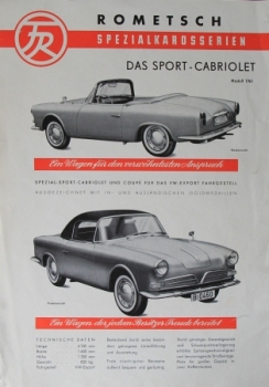 Rometsch Sport-Cabriolet 1961 Automobilprospekt (3153)