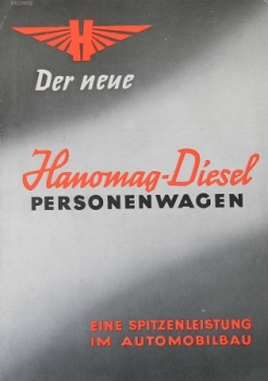 Hanomag Diesel Personalcars Modelprogram 1938 Carbrochure (3215)