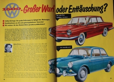 "Hobby - Das Magazin der Technik" 1961 Volkswagen 1500 Technik-Magazin (3320)