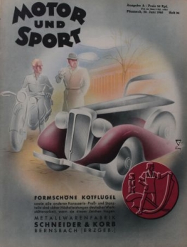 "Motor & Sport" Motor-Magazine Poessneck 1940 bounded halfyear  (3614)
