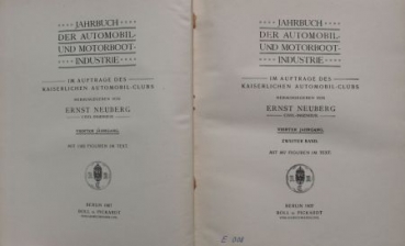 Neuberg "Jahrbuch der Automobil und Motorbootindustrie" Vehicletechnic 1907 (3618)