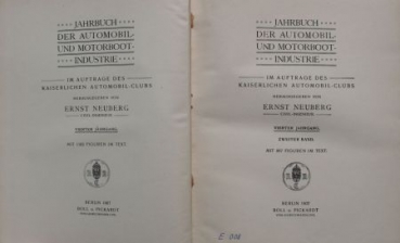 Neuberg "Jahrbuch der Automobil und Motorbootindustrie" Fahrzeugtechnik 1907 (3618)