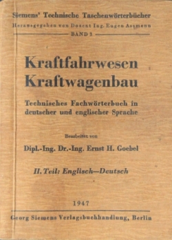 Goebel "Kraftfahrwesen - Kraftwagenbau" Vehicle-Technic 1947 (3631)