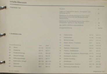 DKW Munga Auto-Union All Terrain 1967 Sparpart-Catalog in original file (4295)