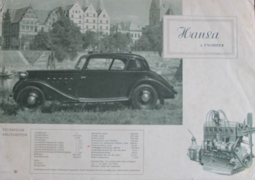 Borgward Hansa 1700 Modelprogram 1937 Carbrochure (3691)